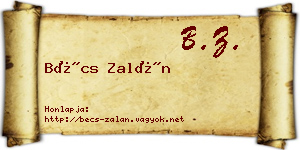 Bécs Zalán névjegykártya