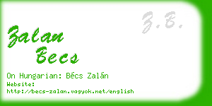 zalan becs business card
