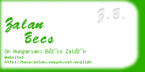 zalan becs business card